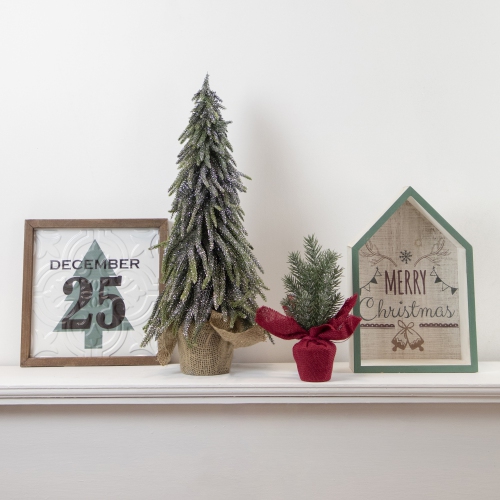 11.75" Green Merry Christmas 3-D House Wall Sign