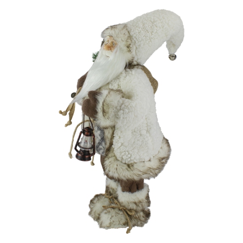 12"Standing Snow Lodge Santa Christmas Figure with a Lantern