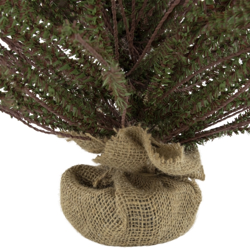 2' Green and Brown Warsaw Twig Artificial Christmas Tree with Burlap Base - Unlit