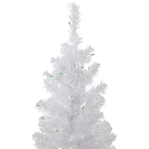 4' Pre-lit Rockport White Pine Artificial Christmas Tree, Green Lights
