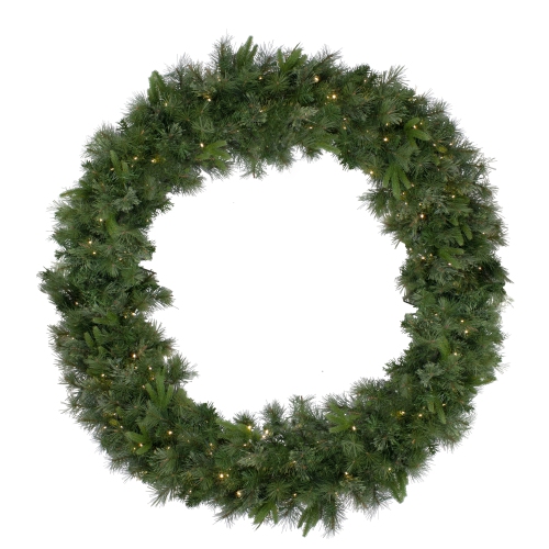 Pre-Lit Ashcroft Cashmere Pine Commercial Artificial Christmas Wreath - 60-Inch, Warm White Lights