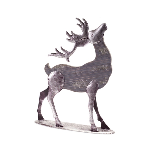 19" Gray and Silver Colored Doe Reindeer Christmas Tabletop Figurine