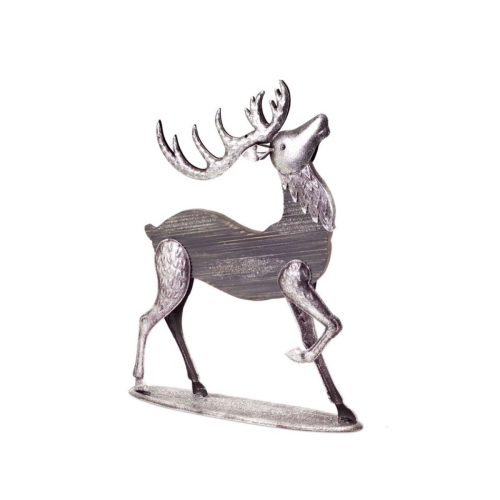 19" Gray and Silver Colored Doe Reindeer Christmas Tabletop Figurine