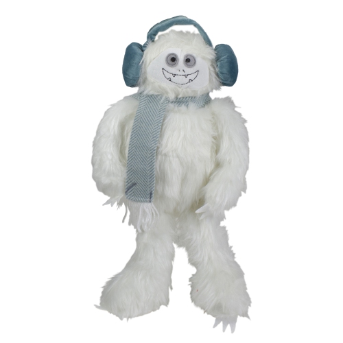 18-Inch Plush White and Blue Sitting Tabletop Yeti Christmas Figure