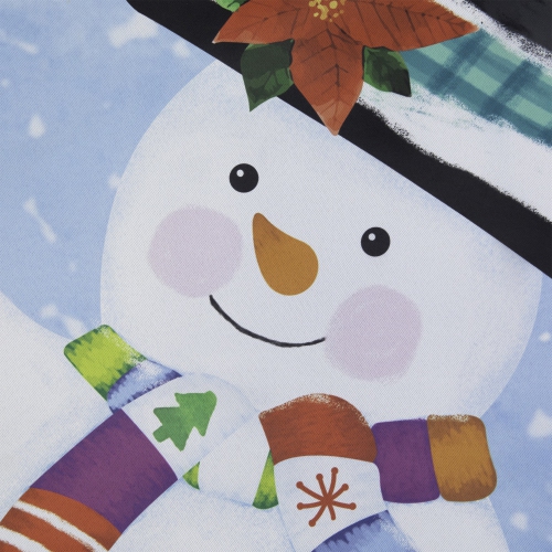 Blue and White Happy Snowman Welcome Outdoor Garden Flag 28" x 40"