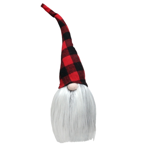 16" Red and Black Buffalo Plaid Gnome Christmas Figure