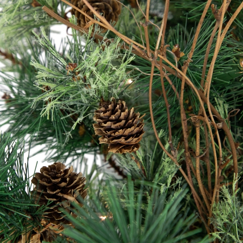 2' Pre-Lit Country Mixed Pine Artificial Christmas Wall Tree - Clear Lights