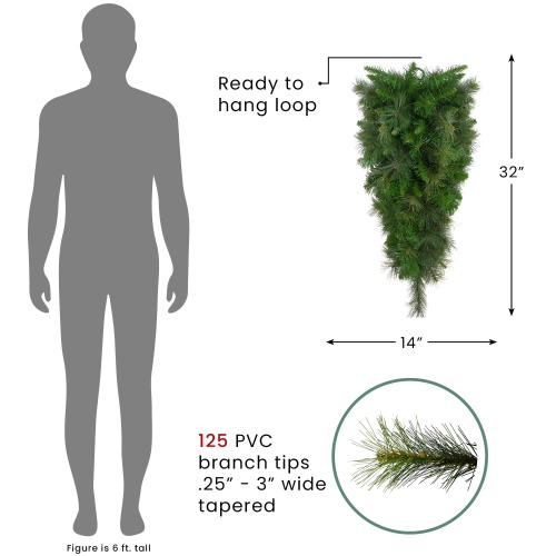 Objets décoratifs en forme de goutte « Pin canyon » de 32 po - sans lumières