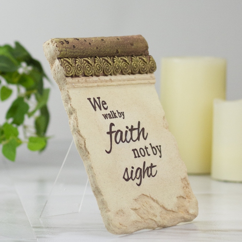 8" Inspirational Religious "We Walk by Faith Not by Sight" Ornate Decorative Plaque