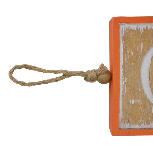 27.5" Beige and Orange BOO Halloween Decorative Hanging Banner