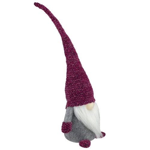 20.5" Red and Gray Sitting Gnome Christmas Tabletop Decor