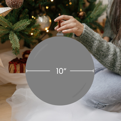 Gray Matte Shatterproof Christmas Ball Ornament 10"