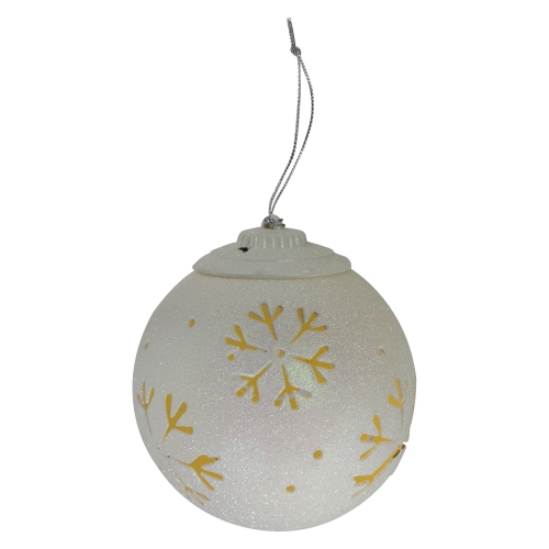5" LED Lighted White Snowflake Cut-Out Hanging Christmas Ornament