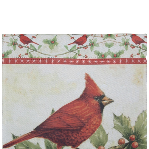 Red Cardinal with Holly Berries Welcome Outdoor Garden Flag 28" x 40"