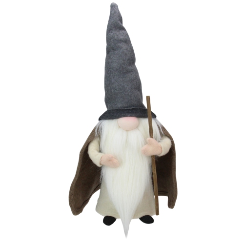 Gnome en forme de gros nez brun et beige de 16 po en forme de bâton de maintien du père Noël