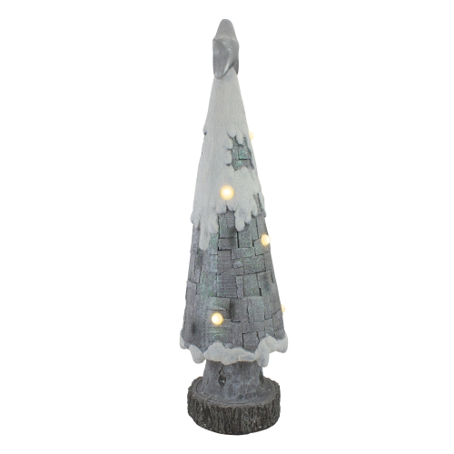 29" LED Lighted Gray and White Tabletop Christmas Tree