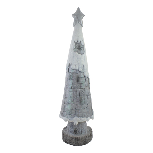 29" LED Lighted Gray and White Tabletop Christmas Tree