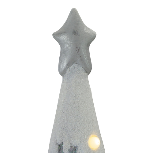 29" LED Lighted Gray and White Tabletop Christmas Tree