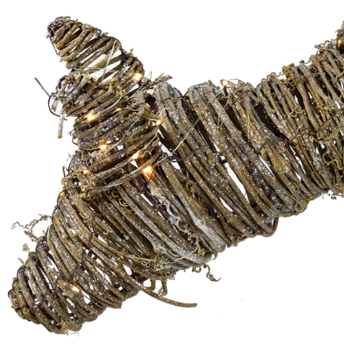 38" LED Drinking Rattan Deer Fawn Christmas Yard Decorations