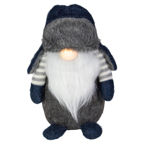 NORTHLIGHT  12.5" Led Lighted And Gray Gnome Christmas Figure In Blue