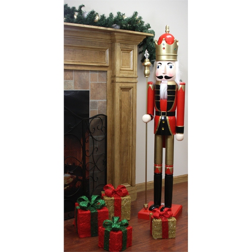 5' Red and White Commercial Size Christmas Nutcracker with Scepter