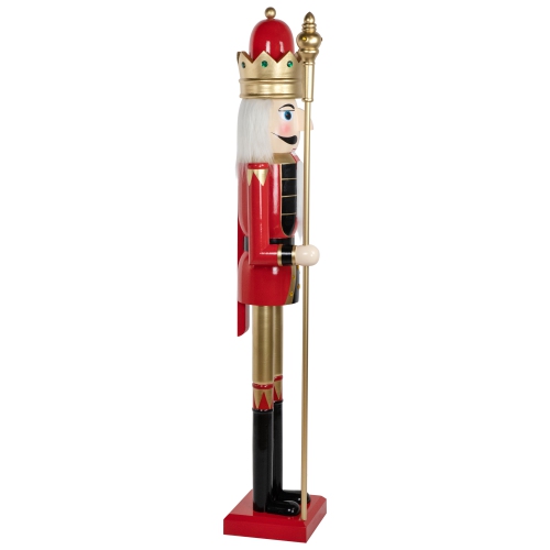 5' Red and White Commercial Size Christmas Nutcracker with Scepter