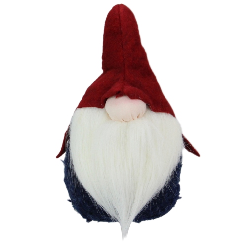 NORTHLIGHT  10" And White Gnome With Hat Christmas Figurine In Red