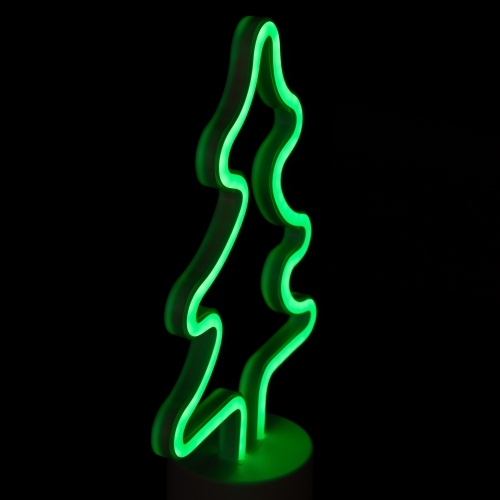 11" Green Christmas Tree LED Neon Style Table Sign