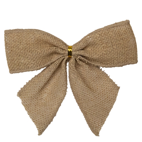 Ensemble de 6 décorations de Noël à 2 boucles en toile de jute et à motif écossais de 5.5 po