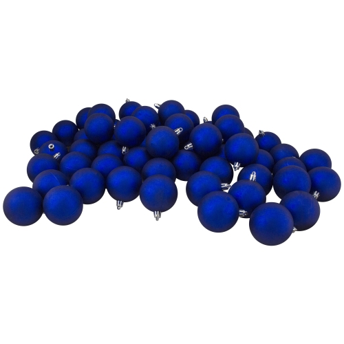 NORTHLIGHT  60Ct Royal Shatterproof Matte Christmas Ball Ornaments 2.5" (60Mm) In Blue