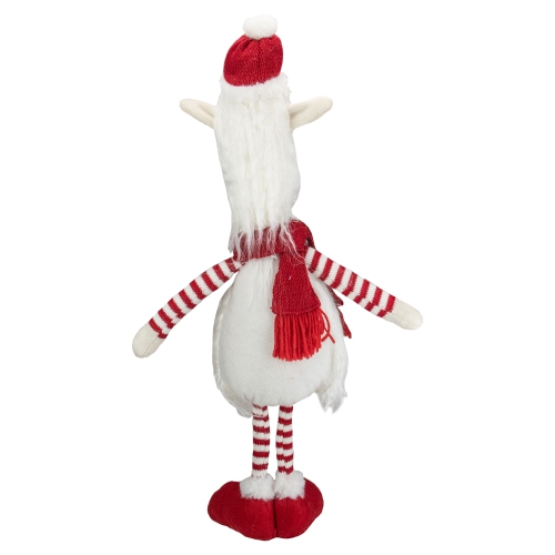 26-Inch Plush Red and White Standing Llama Table Top Christmas Decoration