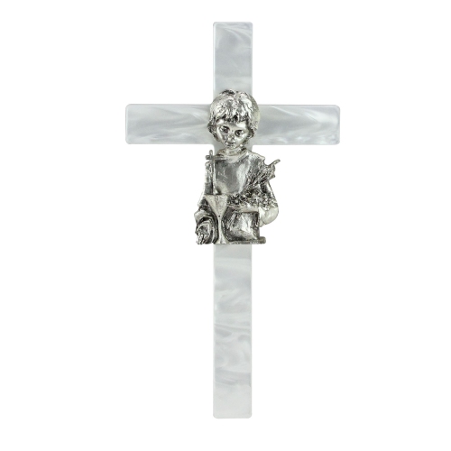 Boy's Mother of Pearl First Communion Wall Cross
