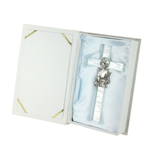 Boy's Mother of Pearl First Communion Wall Cross