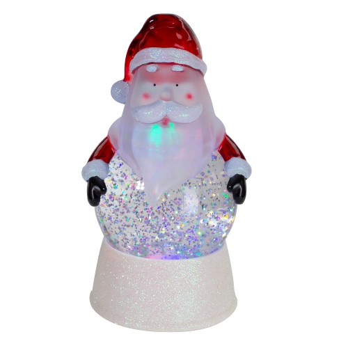 NORTHLIGHT  7" Led Lighted Color Changing Santa Christmas Snow Globe