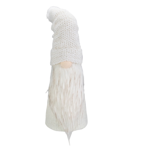 NORTHLIGHT  20" Led Lighted Knit Gnome Christmas Figure In White