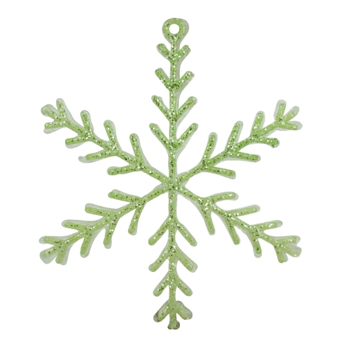 10.5" Green Glittered Snowflake Christmas Ornament
