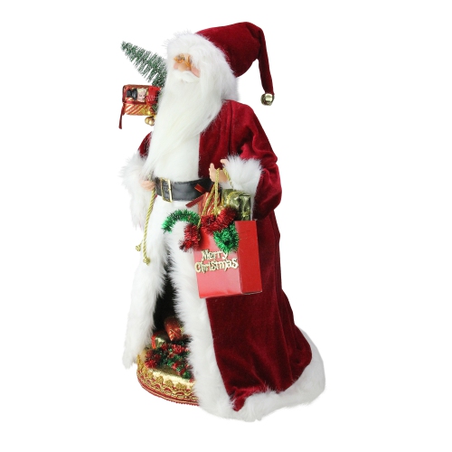 20" Battery Operated Musical Standing Santa Claus Figure with LED Lighted Christmas Scene