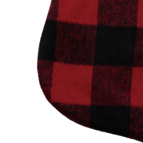 23" Black and Red Rustic Buffalo Plaid Christmas Stocking