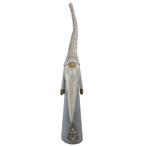 NORTHLIGHT  22" Gray And Cone Gnome Tabletop Christmas Decoration In Brown