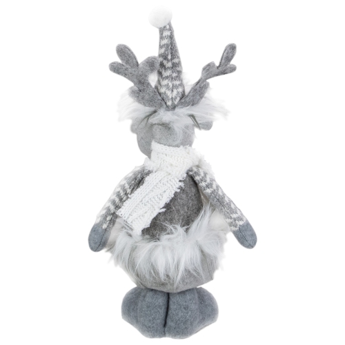 12-Inch Gray and White Standing Tabletop Moose Christmas Figure