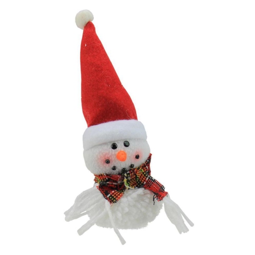 ROMAN  8" And White Snowman With Santa Hat Christmas Ornament In Red