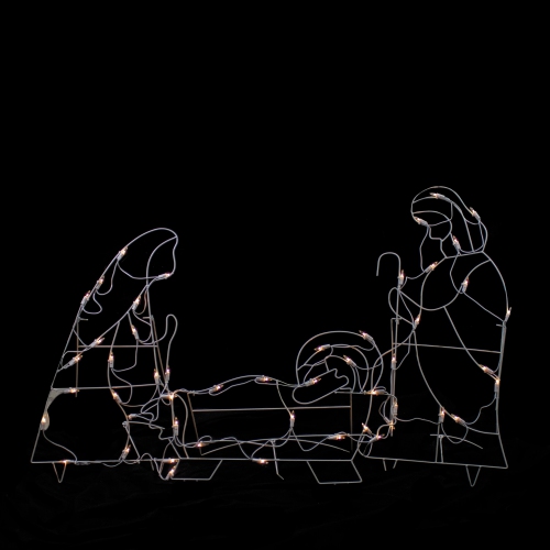 3-Piece Lighted Holy Family Nativity Scene Outdoor Christmas Decoration Set