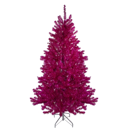 NORTHLIGHT  6' Metallic Tinsel Artificial Christmas Tree - Unlit In Pink