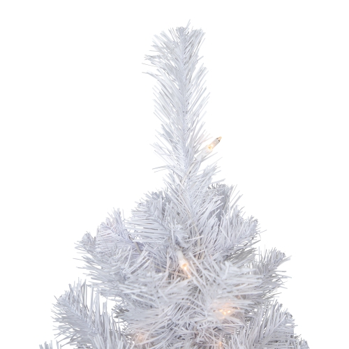 6.5' Pre-Lit Pencil White Winston Pine Artificial Christmas Tree - Clear Lights