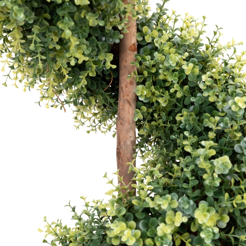 5.5' Potted Two-Tone Artificial Boxwood Spiral Topiary Tree
