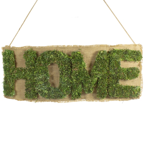 24" Cozy Brown and Green “Home" Hanging Wall Decoration