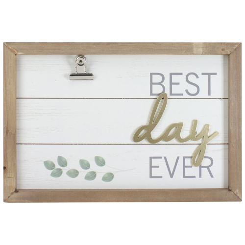 NORTHLIGHT  Framed "best Day Ever" With Photo Clip Wall Art 11.75"