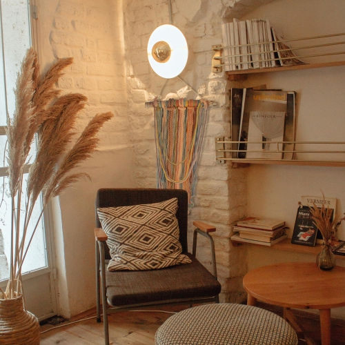 31" Rustic Knotted Rope Shade on Birch Branch Wall Art Decoration