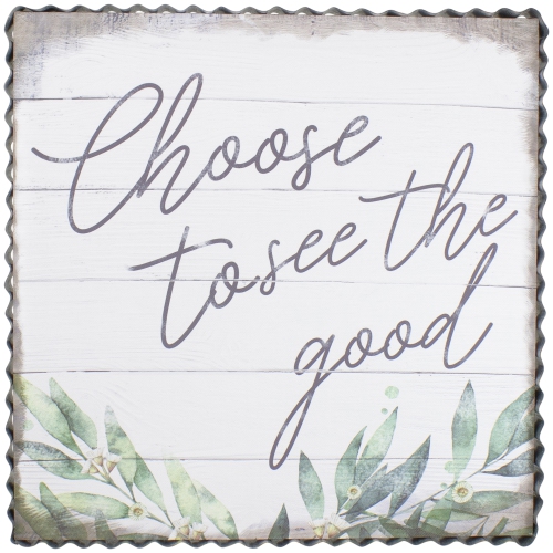 NORTHLIGHT  Metal Framed "choose to See The Good" Decorative Canvas Wall Art 12"