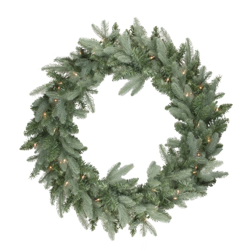 NORTHLIGHT  Pre-Lit Washington Frasier Fir Artificial Christmas Wreath - 36-Inch, Clear Lights